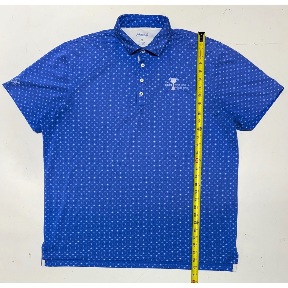 Johnnie-O Golf Polo Shirt Men's XL Blue‎ Copa Cup 2020 Pebble Beach Performance